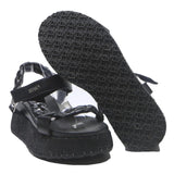 LIU.JO Womens Black Leather Platform Sandals UK 6 Stylish Comfortable Adjustable