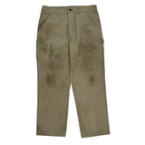 Carhartt Double Knee Carpenter Trousers - 34W 30L Khaki Cotton