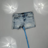 True Religion Mini Denim Shorts - 29W UK 10 Light Wash Denim