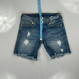 True Religion Denim Shorts - 24W UK 2 Blue Denim