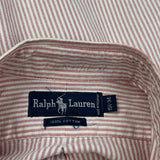 Ralph Lauren Striped Shirt - Medium Red Cotton