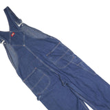 DICKIES Mens Blue Cotton Blend Dungarees Loose Denim XL W40 L23 Workwear