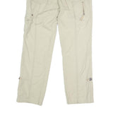 EDDIE BAUER Womens Cotton Blend Beige Regular Straight Trousers W32 L30 Casual