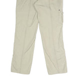 EDDIE BAUER Womens Cotton Blend Beige Regular Straight Trousers W32 L30 Casual