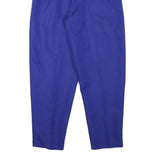 Womens Relaxed Fit Blue Polyester Blend Trousers W28 L25 Belted Zip Closure