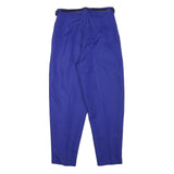 Womens Relaxed Fit Blue Polyester Blend Trousers W28 L25 Belted Zip Closure