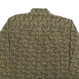 MUNSINGWEAR Mens Green & Brown Cotton Blend Shirt XL Button-Down Casual Leaf