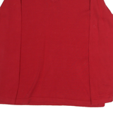 TOMMY HILFIGER Mens Red Plain Jumper V-Neck Basic Knit M Cotton Casual