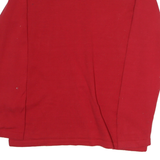 TOMMY HILFIGER Mens Red Plain Jumper V-Neck Basic Knit M Cotton Casual