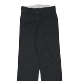 DICKIES Mens Cotton Blend Black Regular Straight Trousers W26 L30 Workwear Zip