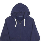 POLO RALPH LAUREN Mens Navy Blue Full Zip Hoodie M Cotton Blend Casual Wear