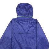 COLUMBIA Mens Blue Jacket M Polyester Zip Hooded Plain Outdoor Lightweight