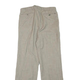 Womens Regular Fit Beige Wool Blend Zip Closure Trousers W29 L29 Classic