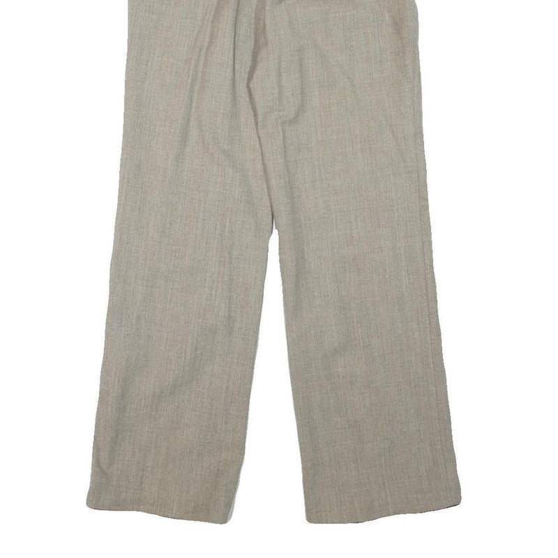 Womens Regular Fit Beige Wool Blend Zip Closure Trousers W29 L29 Classic