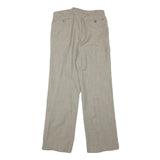 Womens Regular Fit Beige Wool Blend Zip Closure Trousers W29 L29 Classic