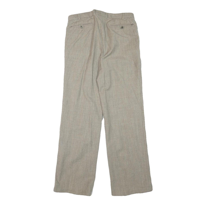 Womens Regular Fit Beige Wool Blend Zip Closure Trousers W29 L29 Classic