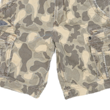 HURLEY Mens Cargo Shorts Beige Camouflage L W33 Cotton Blend Casual Comfortable