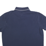 TOMMY HILFIGER Mens Navy Blue Short Sleeve Plain Polo Shirt L Classic Style
