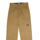 DICKIES Mens Polyester Blend Beige Regular Fit Straight Leg Trousers W30 L30