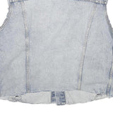 LEVI'S Mens Blue Denim Sleeveless Button Cotton Jacket L Peace Symbol