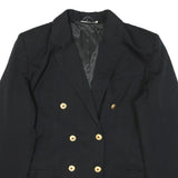 Womens Black Red Heart Plain Button Jacket M Polyester Blend Classic