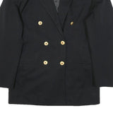 Womens Black Red Heart Plain Button Jacket M Polyester Blend Classic