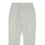 CLOCKHOUSE Womens Cotton Blend Beige Relaxed Cargo Trousers W28 L28 Drawstring