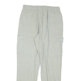 CLOCKHOUSE Womens Cotton Blend Beige Relaxed Cargo Trousers W28 L28 Drawstring