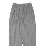 SOKO Lined Womens Wool Blend Black White Relaxed Straight Trousers W27 L30