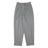 SOKO Lined Womens Wool Blend Black White Relaxed Straight Trousers W27 L30