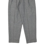 SOKO Lined Womens Wool Blend Black White Relaxed Straight Trousers W27 L30