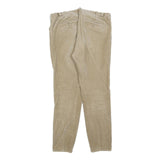 RALPH LAUREN Womens Slim Beige Cotton Blend Corduroy Trousers W34 L28 Zip