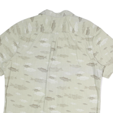 NORTHWEST Mens Beige Pattern Cotton Shirt L Casual Button Up Summer