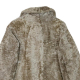 Womens Beige Polyester Blend Faux Fur Coat L Jacket Button Closure Plush