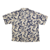 FADED GLORY Mens Blue & Beige Hawaiian Shirt XL Cotton Casual Summer Beach