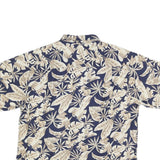 FADED GLORY Mens Blue & Beige Hawaiian Shirt XL Cotton Casual Summer Beach