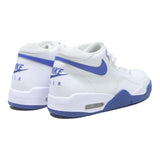 NIKE Air Flight Lite Mens White & Blue Leather Mid Top Trainers UK 7.5
