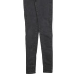 LEVI'S Womens Black Slim Skinny Denim W25 L32 Zip Cotton Blend Stretch Jeans