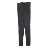 LEVI'S Womens Black Slim Skinny Denim W25 L32 Zip Cotton Blend Stretch Jeans