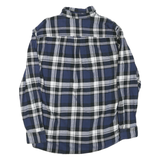CHAPS Mens Blue & Black Check Shirt L Button Down Long Sleeve Cotton