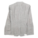 ARMANI COLLEZIONI Womens Grey Linen Jacket M Woven Button Classic Tailored