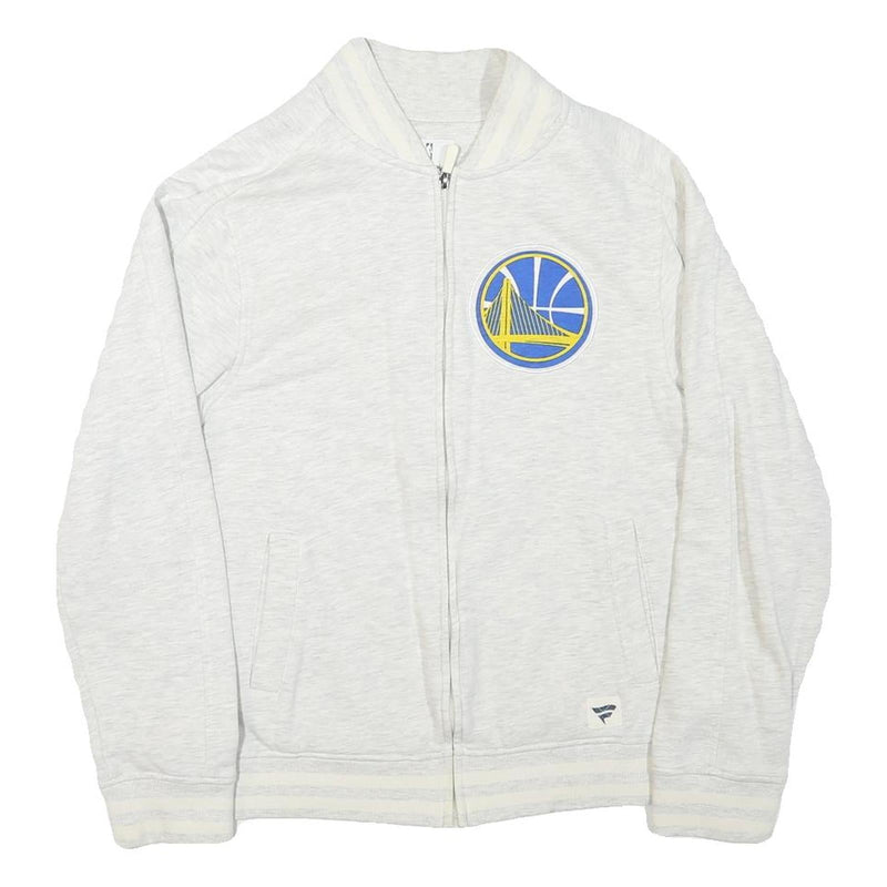 FANATICS Mens White Golden State Warriors Zip Jacket S Cotton Blend Team Logo