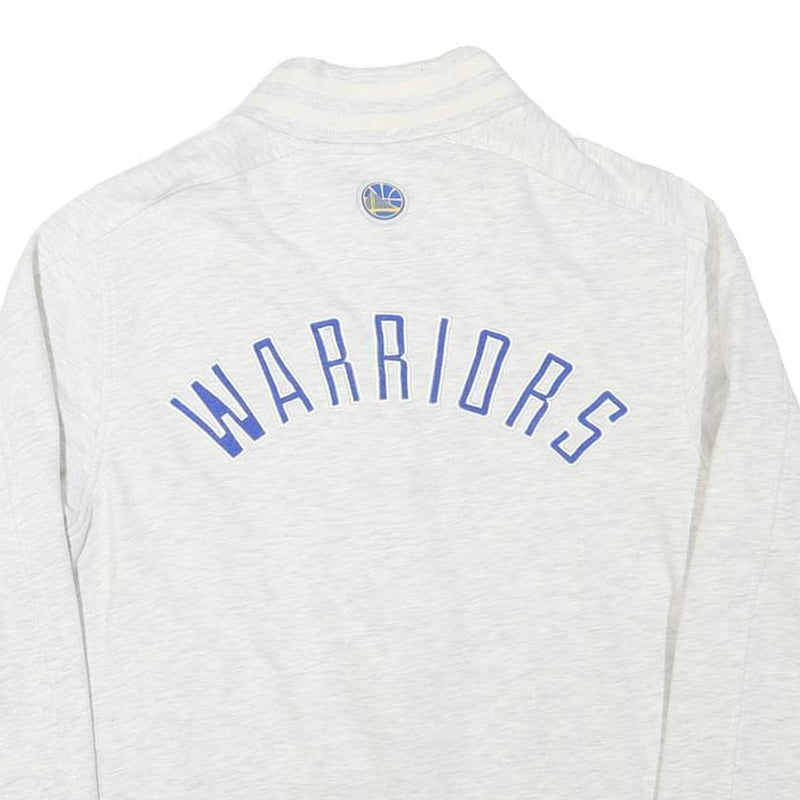FANATICS Mens White Golden State Warriors Zip Jacket S Cotton Blend Team Logo