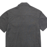 TEDDYS Womens Grey Plain Cotton Blend Shirt S Short Sleeve Button Front