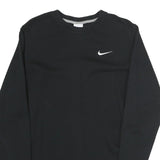 NIKE Mens Black Crew Neck Sweatshirt M Cotton Comfort Casual Pullover