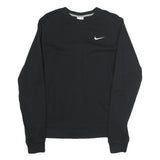 NIKE Mens Black Crew Neck Sweatshirt M Cotton Comfort Casual Pullover