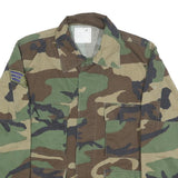 Mens Green & Brown Camouflage Cotton Blend Casual Jacket M Button Closure