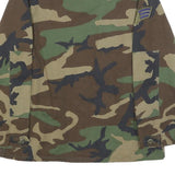 Mens Green & Brown Camouflage Cotton Blend Casual Jacket M Button Closure