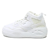 BUFFALO Womens Platform High Top Trainers Leather White UK 5 Chunky Casual