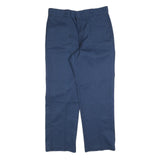 DICKIES Mens Cotton Blend Navy Regular Straight Trousers W36 L30 Workwear Zip